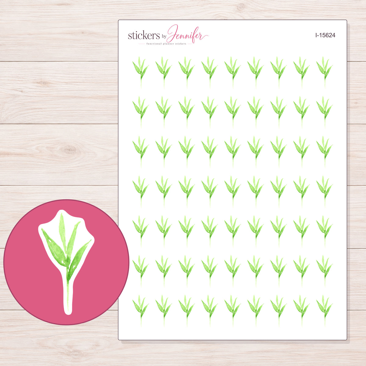 I-15624 planner sticker sheet with enlarged sticker detail