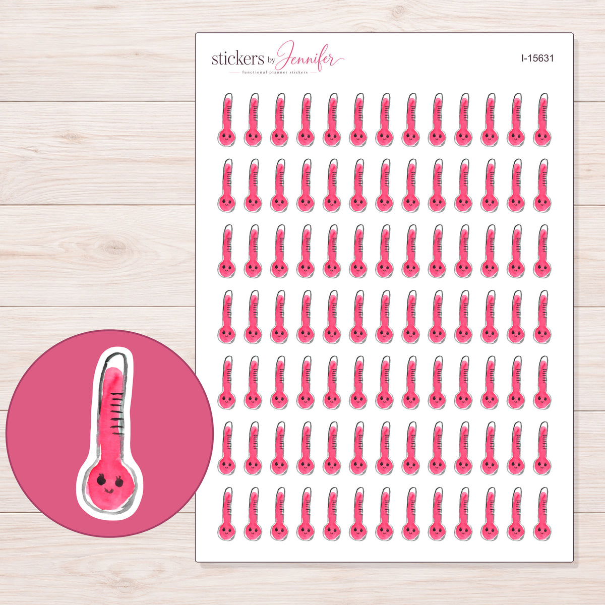I-15631 planner sticker sheet with enlarged sticker detail