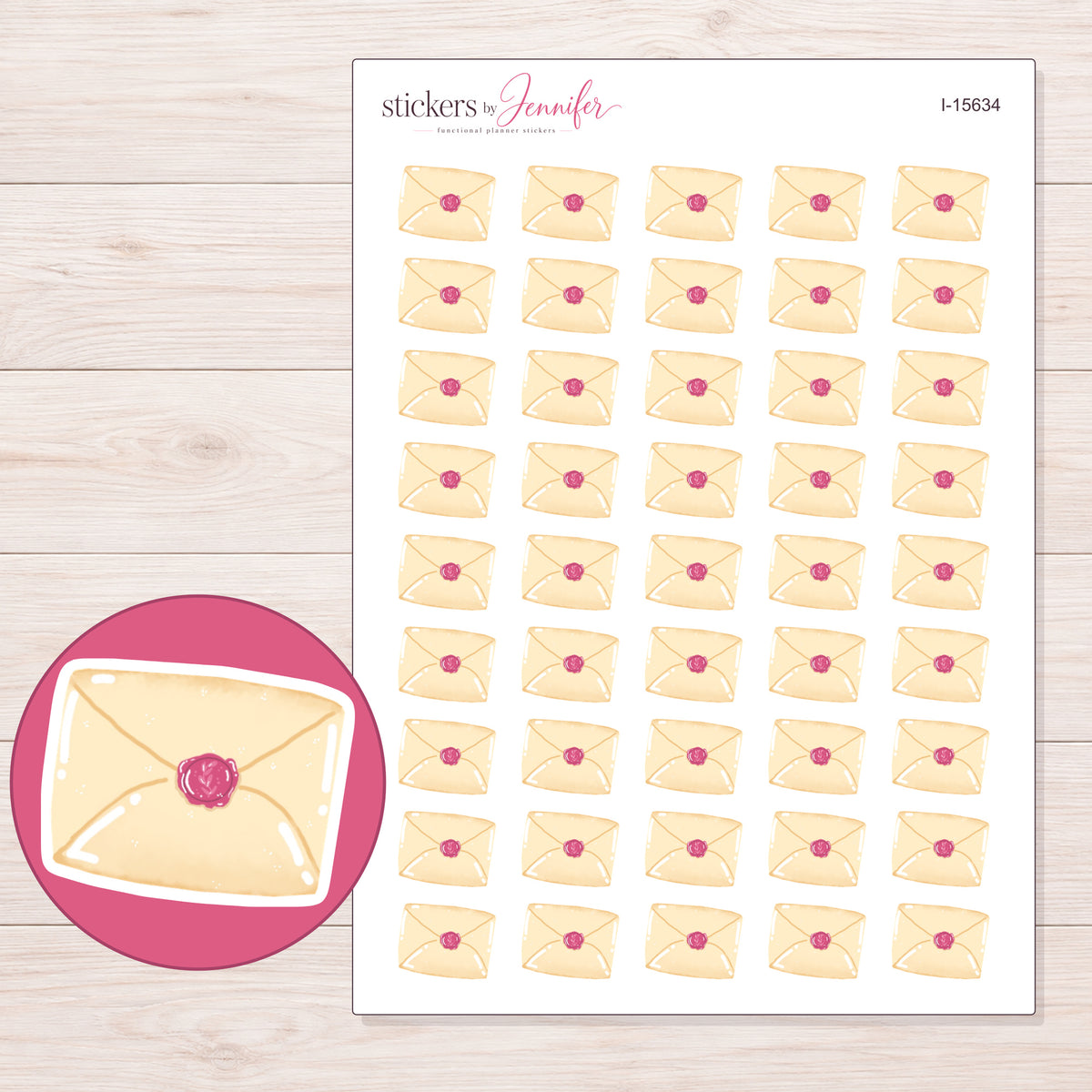 I-15634 planner sticker sheet with enlarged sticker detail