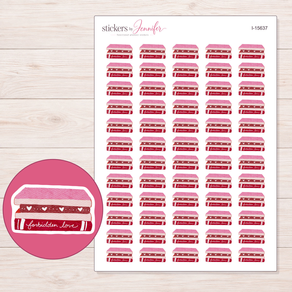I-15637 planner sticker sheet with enlarged sticker detail