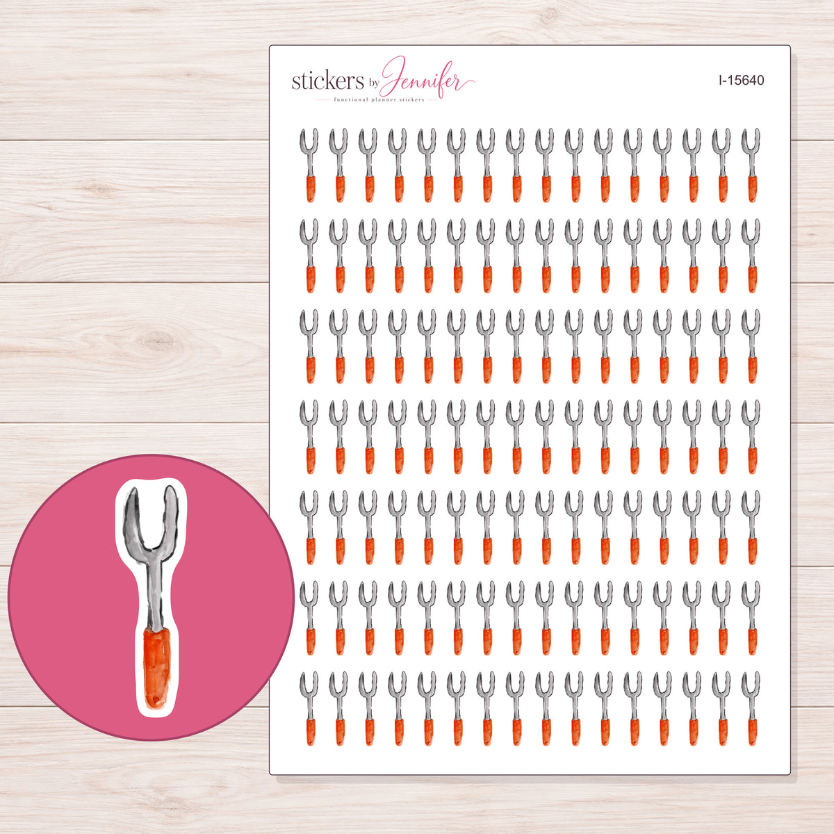 I-15640 planner sticker sheet with enlarged sticker detail