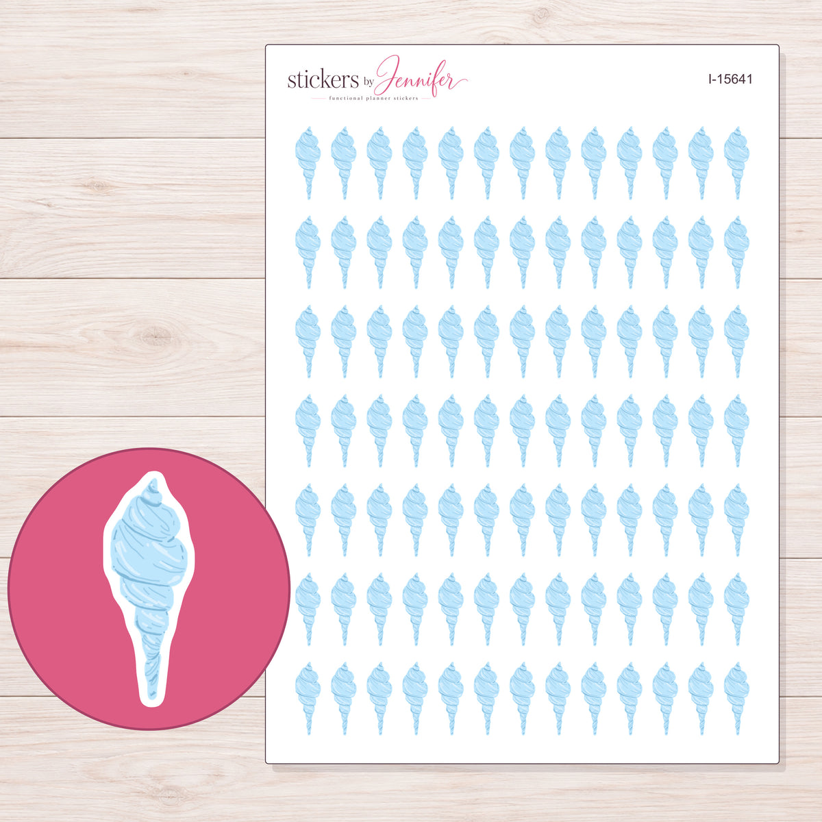 I-15641 planner sticker sheet with enlarged sticker detail