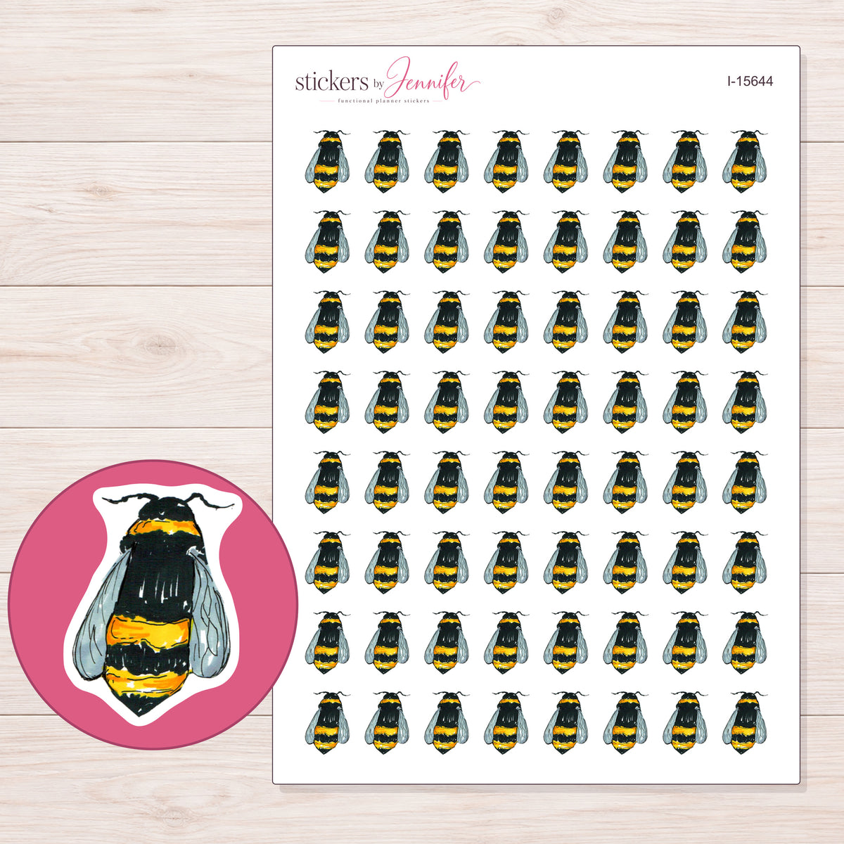 I-15644 planner sticker sheet with enlarged sticker detail