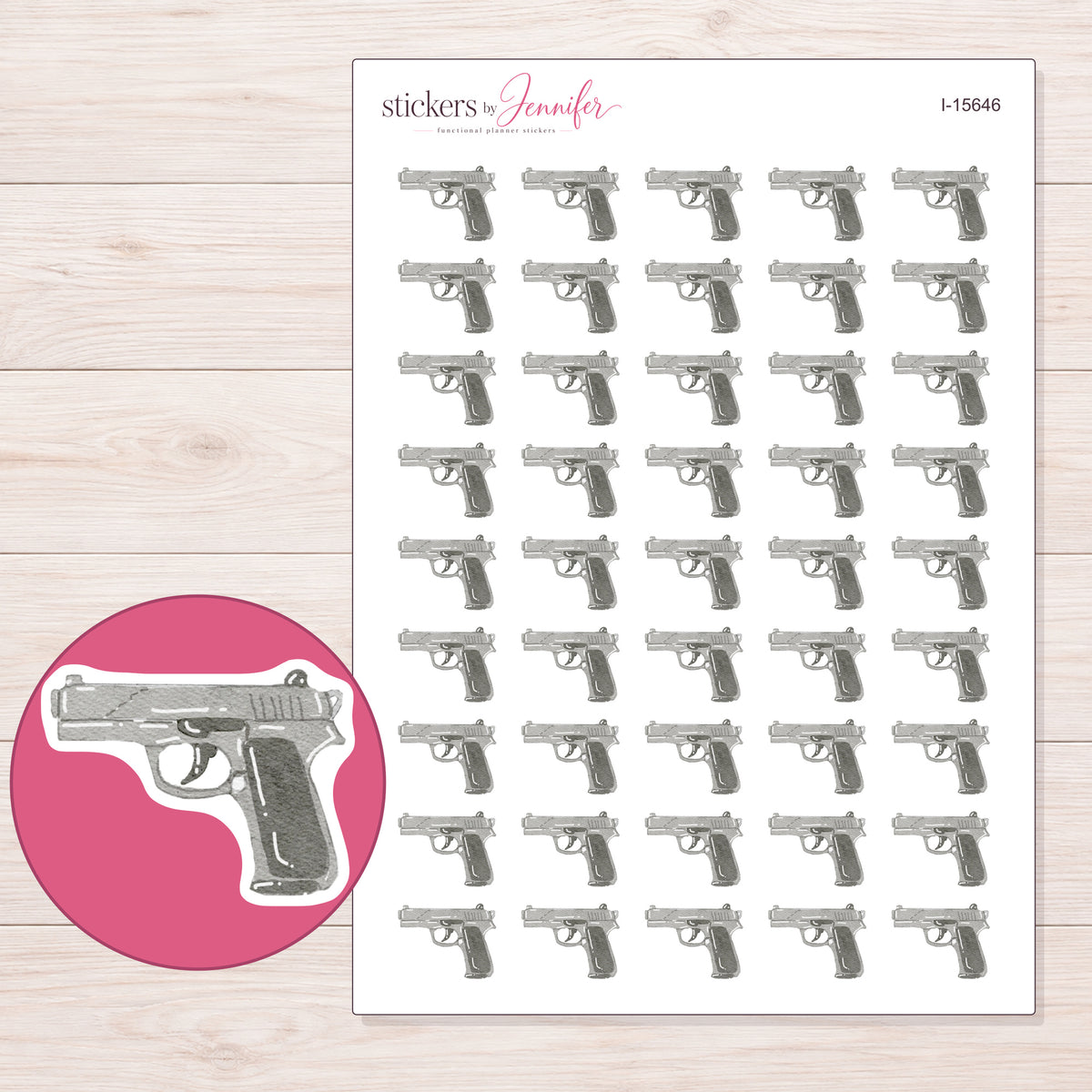 I-15646 planner sticker sheet with enlarged sticker detail
