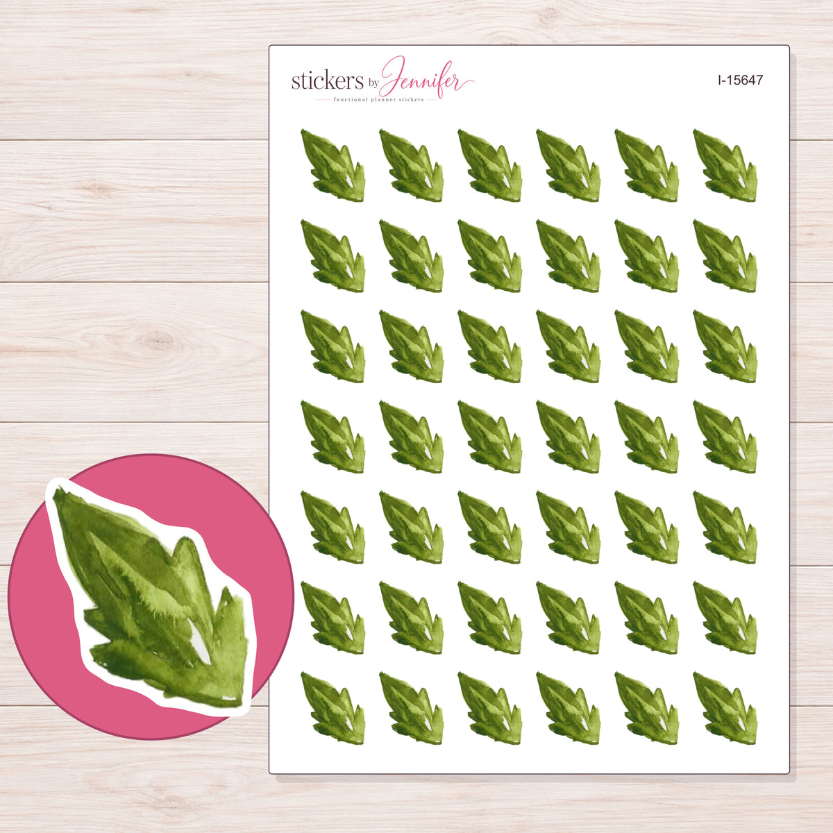 I-15647 planner sticker sheet with enlarged sticker detail