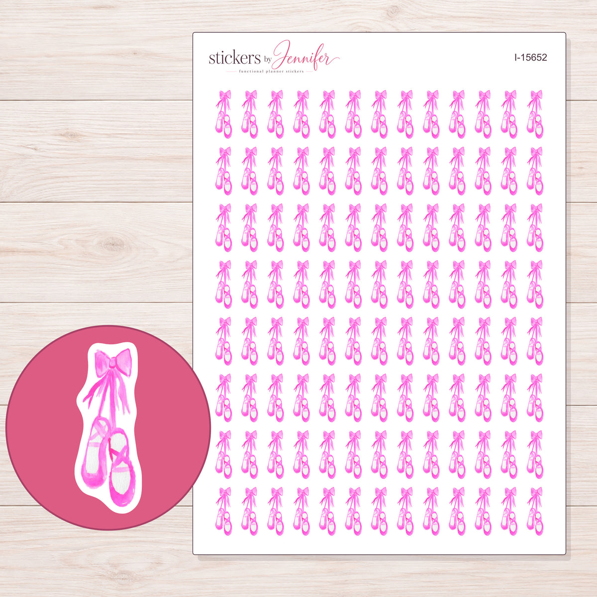 I-15652 planner sticker sheet with enlarged sticker detail