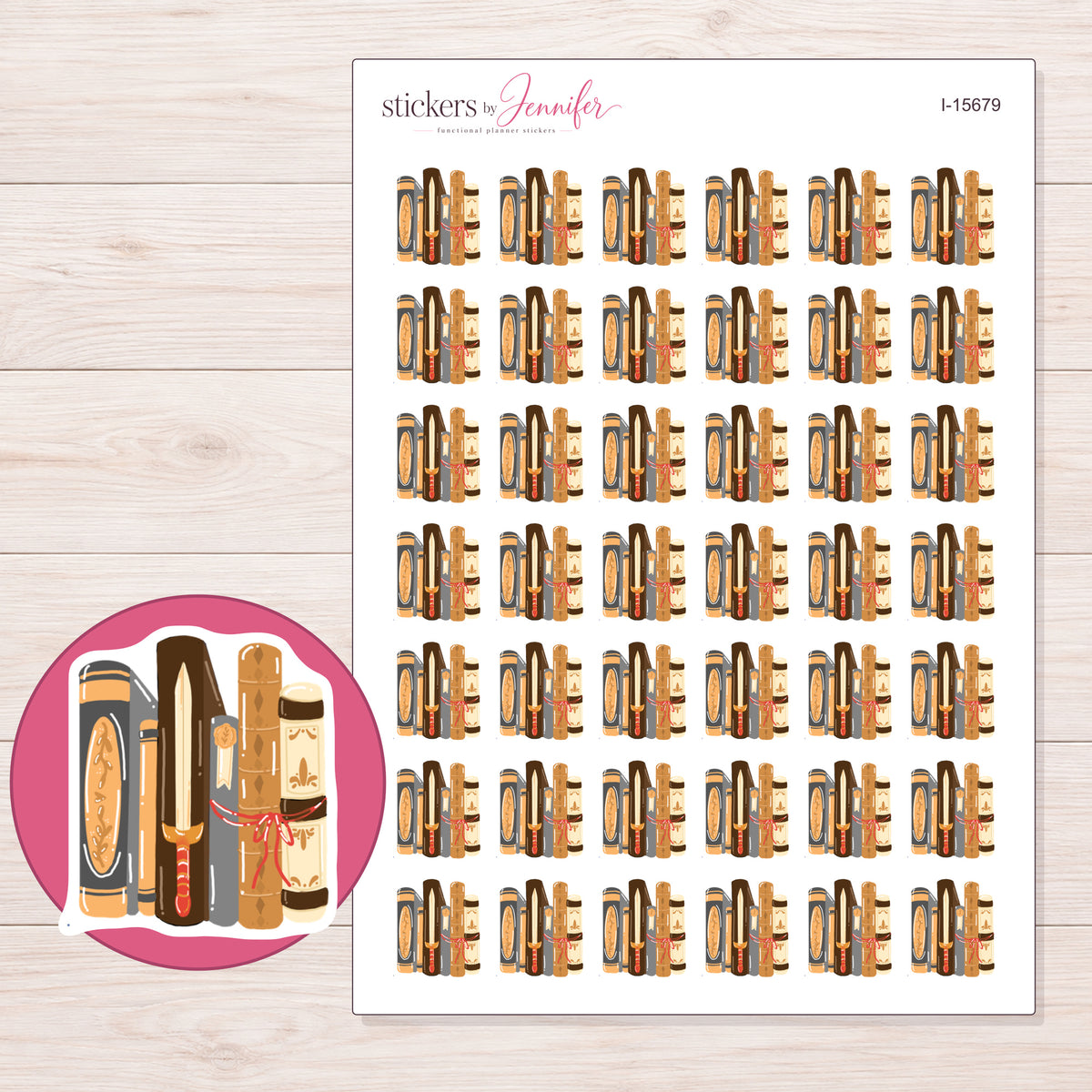 I-15679 planner sticker sheet with enlarged sticker detail