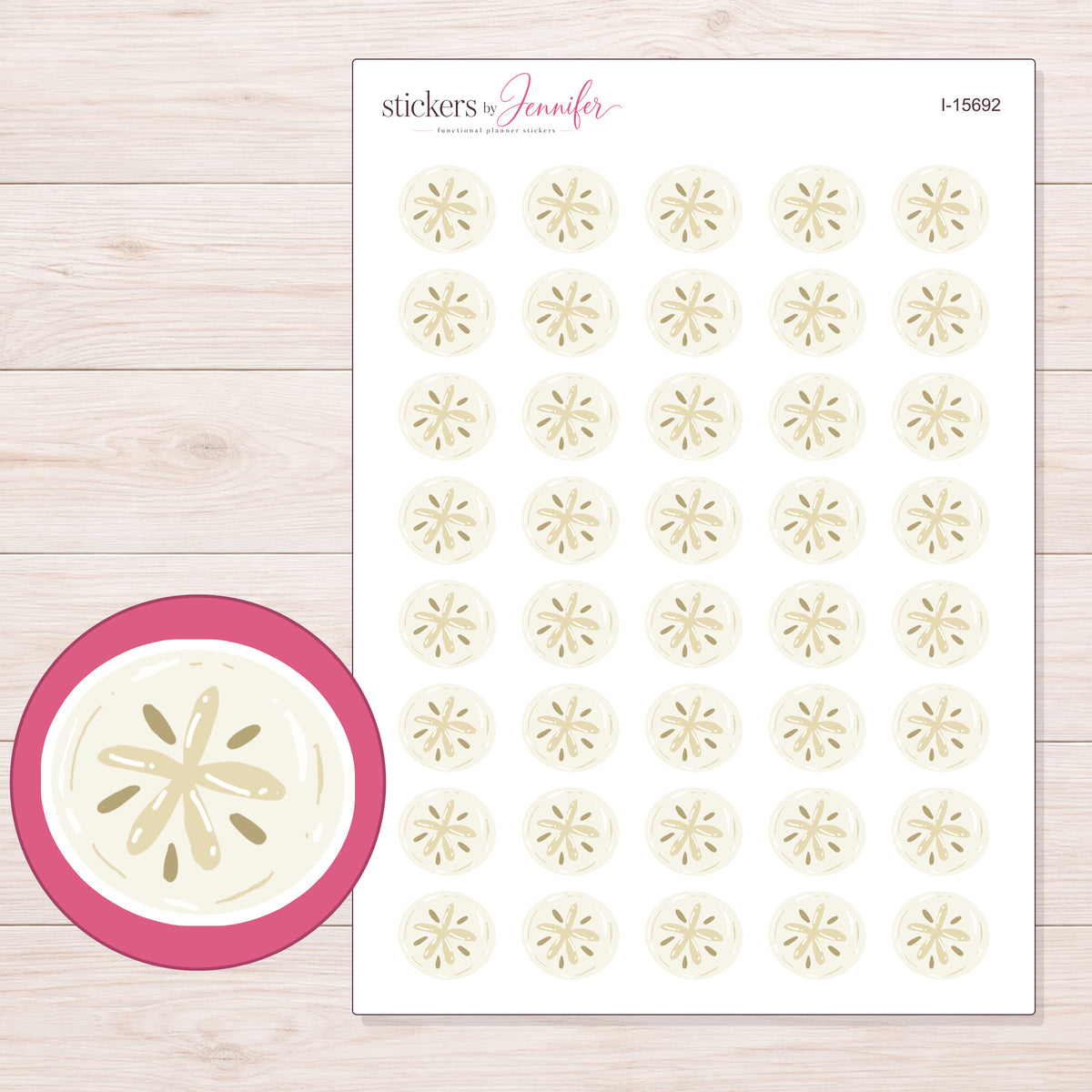 I-15692 planner sticker sheet with enlarged sticker detail