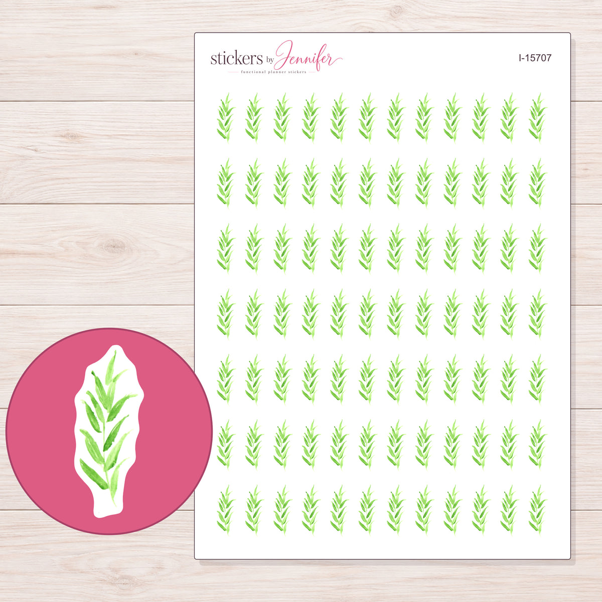 I-15707 planner sticker sheet with enlarged sticker detail