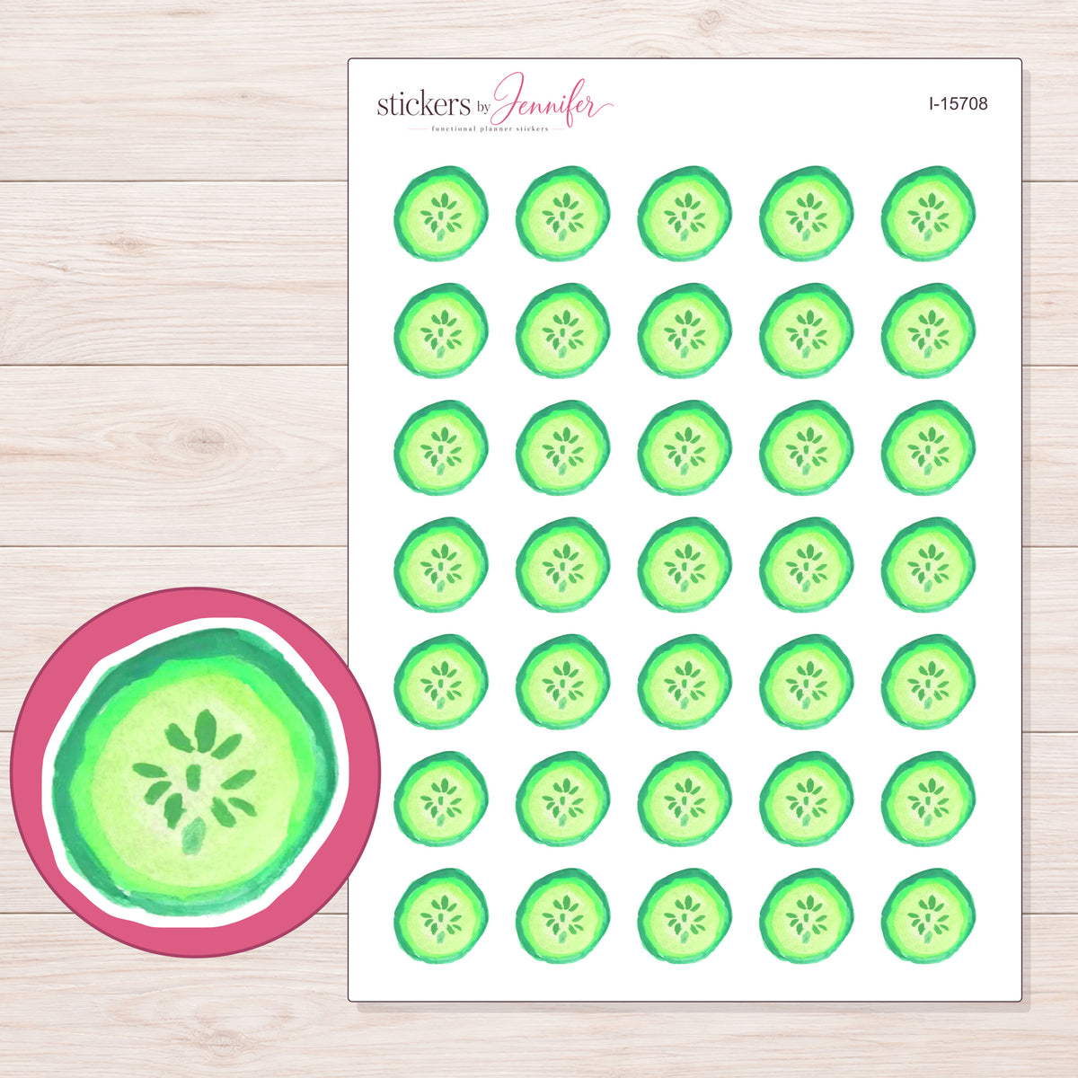 I-15708 planner sticker sheet with enlarged sticker detail
