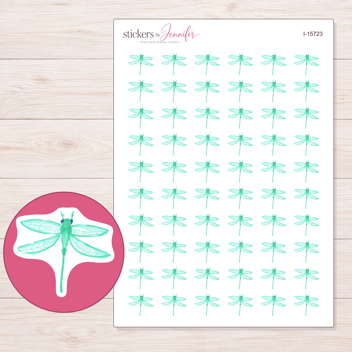 I-15723 planner sticker sheet with enlarged sticker detail