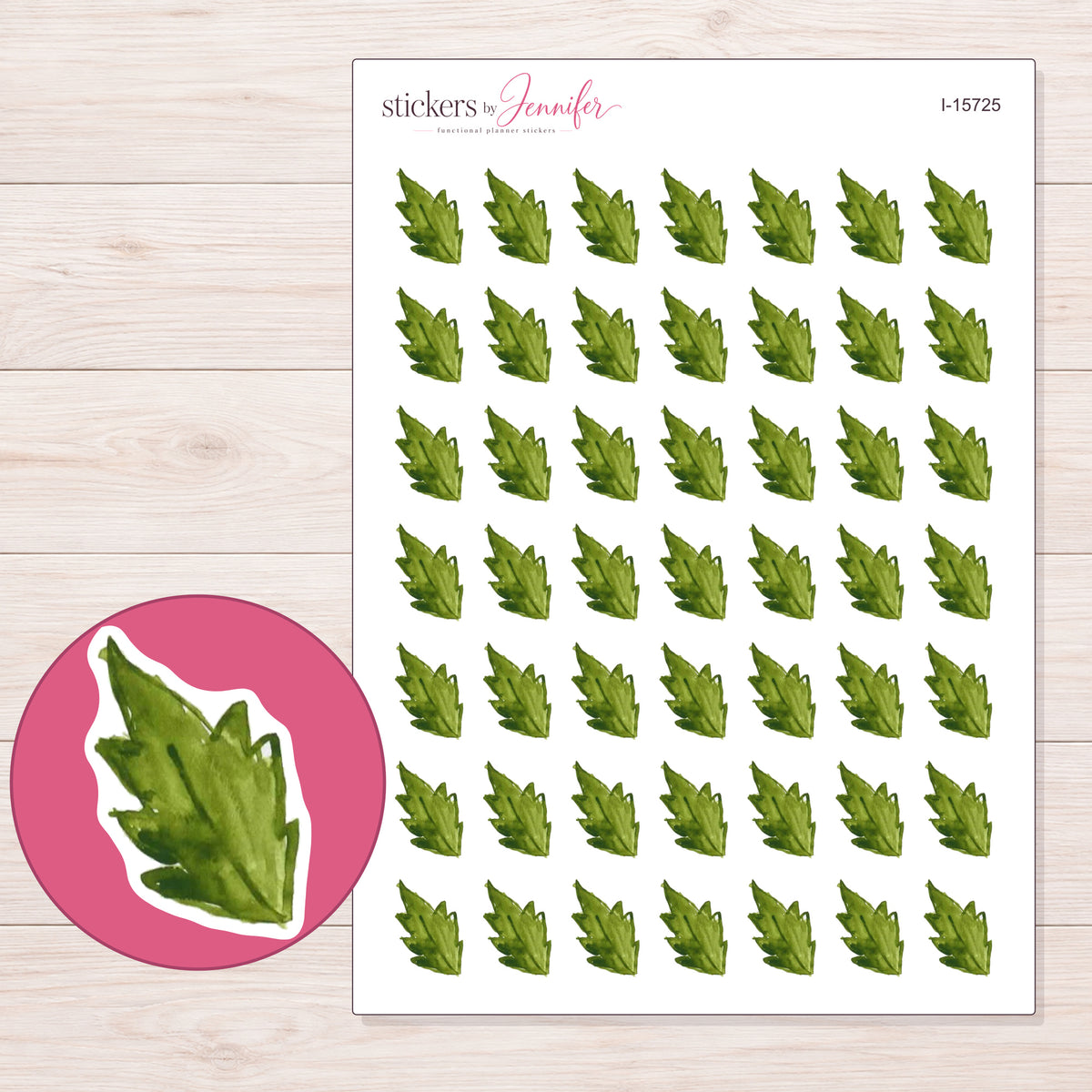 I-15725 planner sticker sheet with enlarged sticker detail