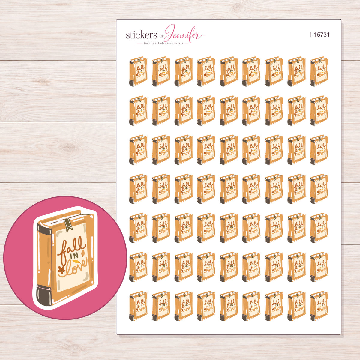 I-15731 planner sticker sheet with enlarged sticker detail
