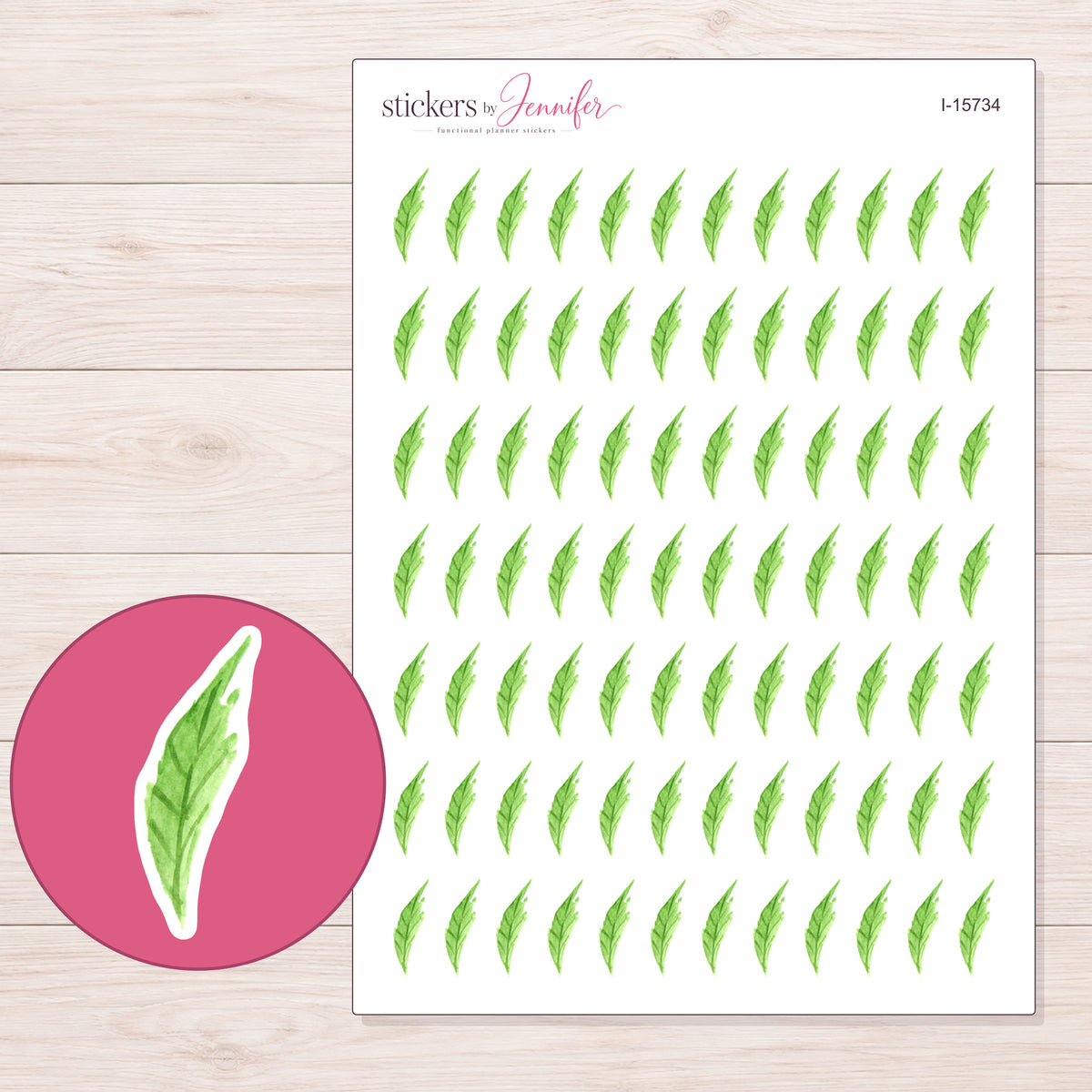 I-15734 planner sticker sheet with enlarged sticker detail