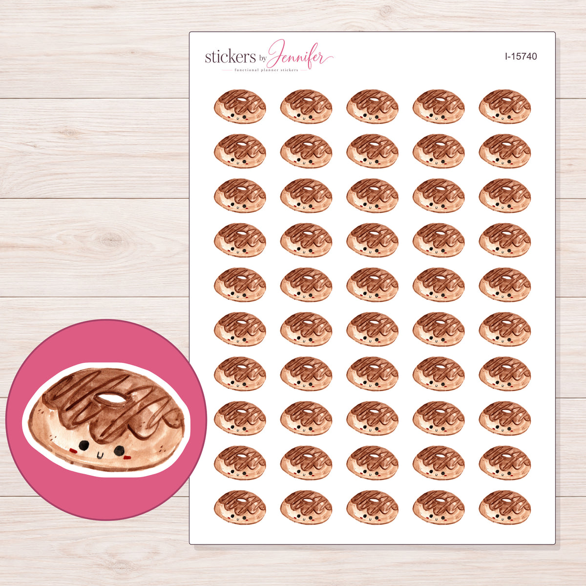 I-15740 planner sticker sheet with enlarged sticker detail