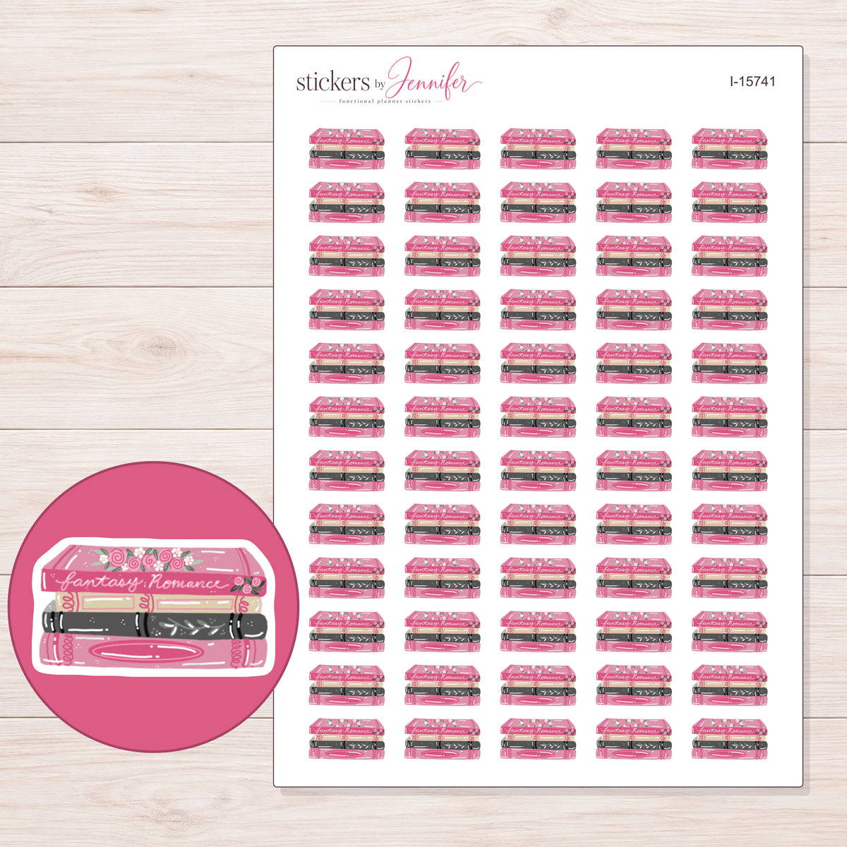 I-15741 planner sticker sheet with enlarged sticker detail