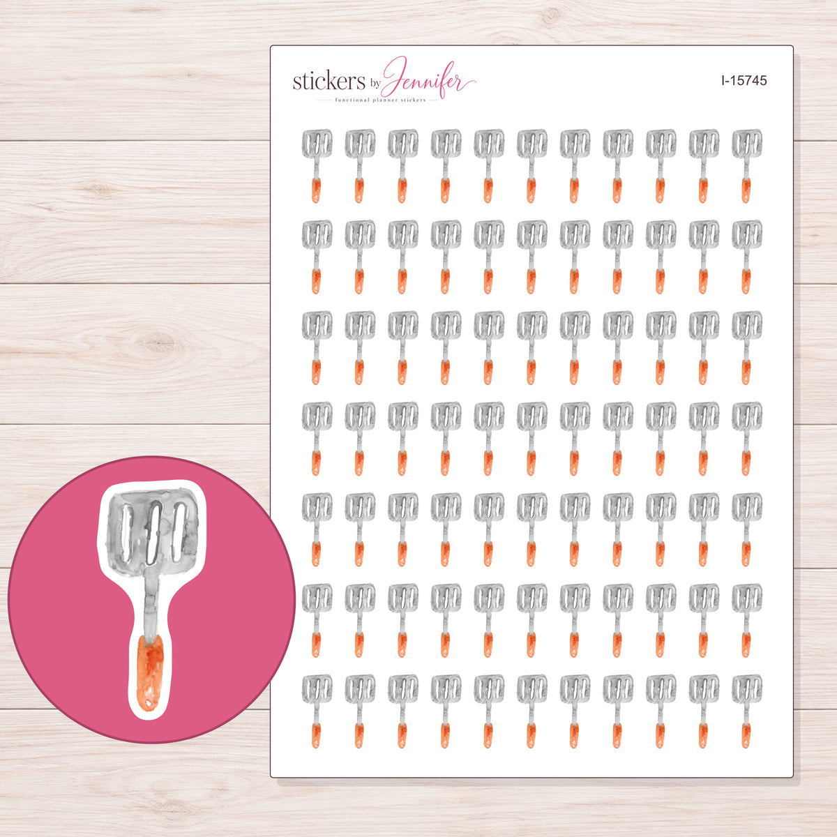 I-15745 planner sticker sheet with enlarged sticker detail