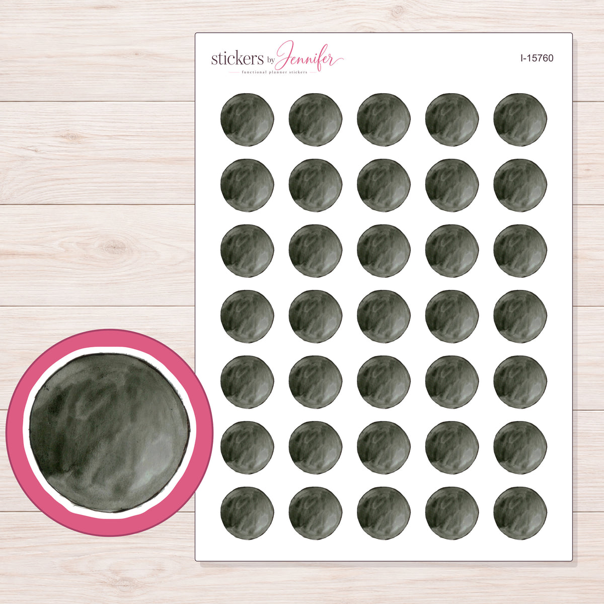 I-15760 planner sticker sheet with enlarged sticker detail