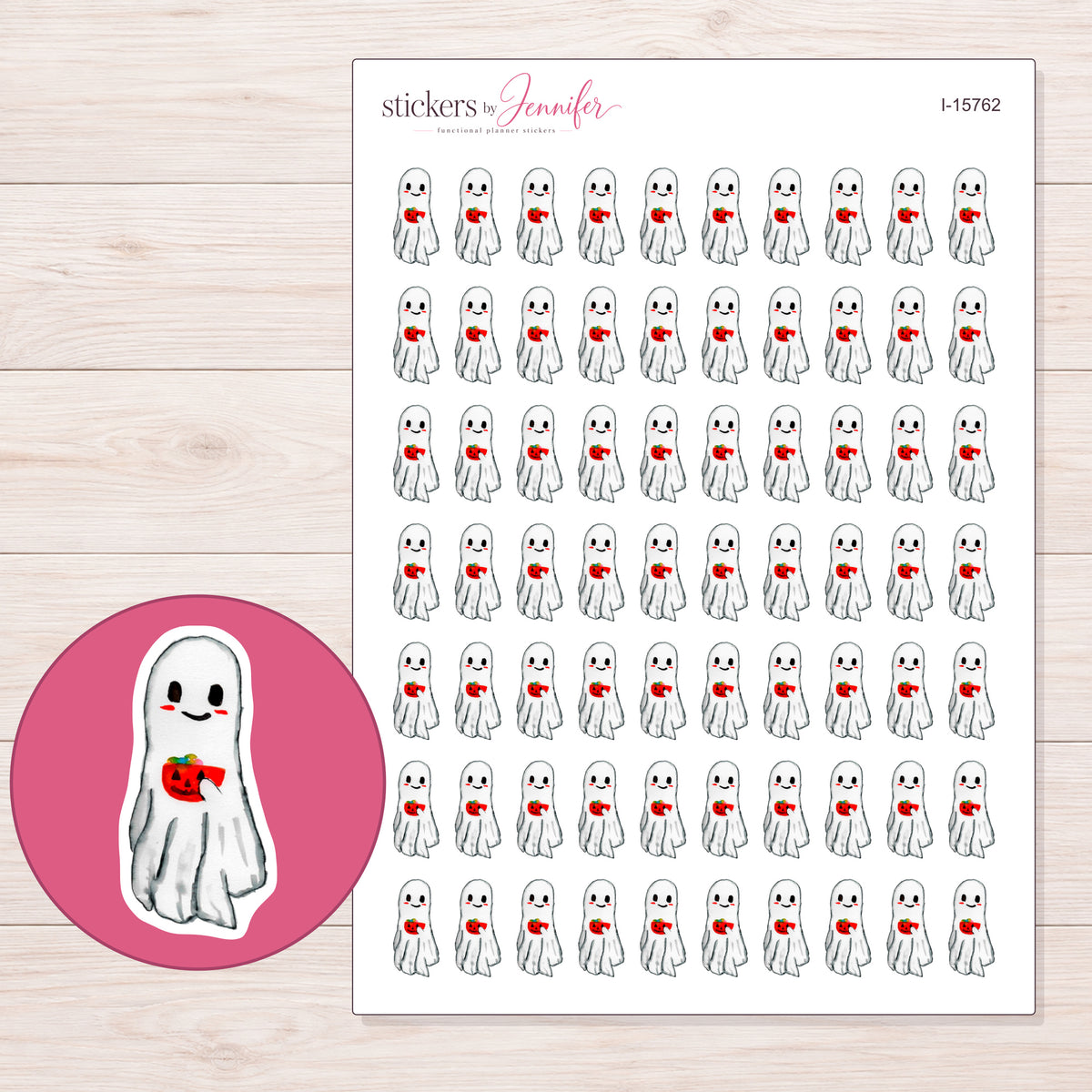I-15762 planner sticker sheet with enlarged sticker detail