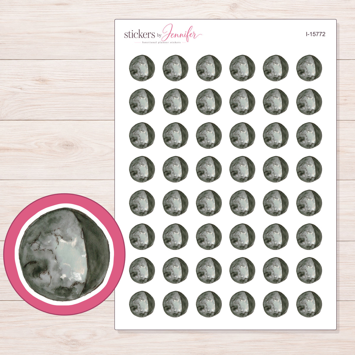 I-15772 planner sticker sheet with enlarged sticker detail