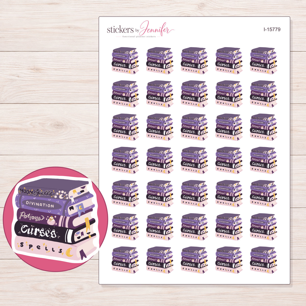 I-15779 planner sticker sheet with enlarged sticker detail