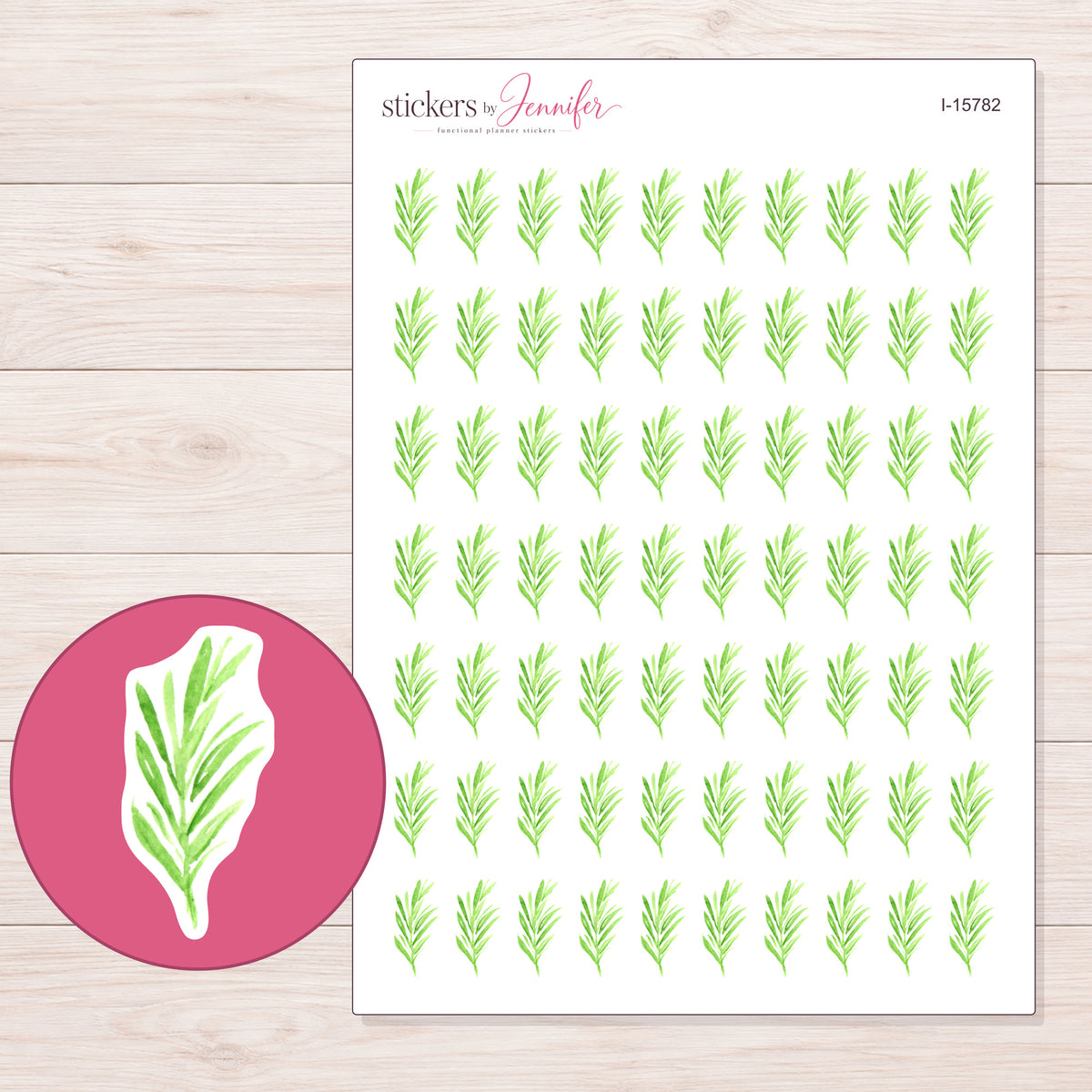 I-15782 planner sticker sheet with enlarged sticker detail