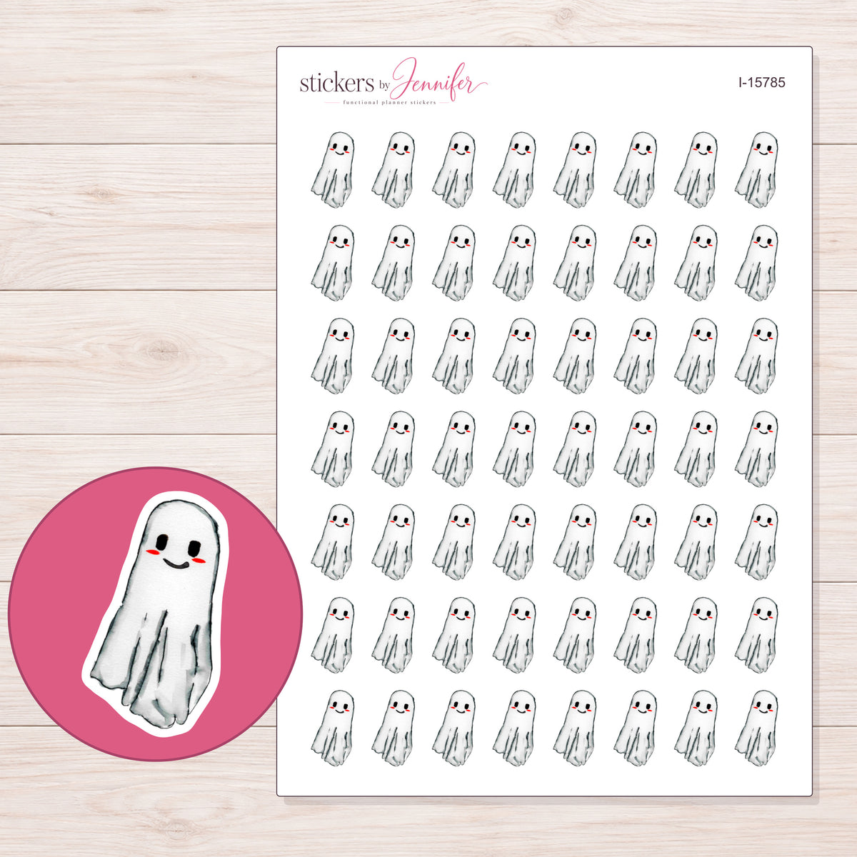 I-15785 planner sticker sheet with enlarged sticker detail