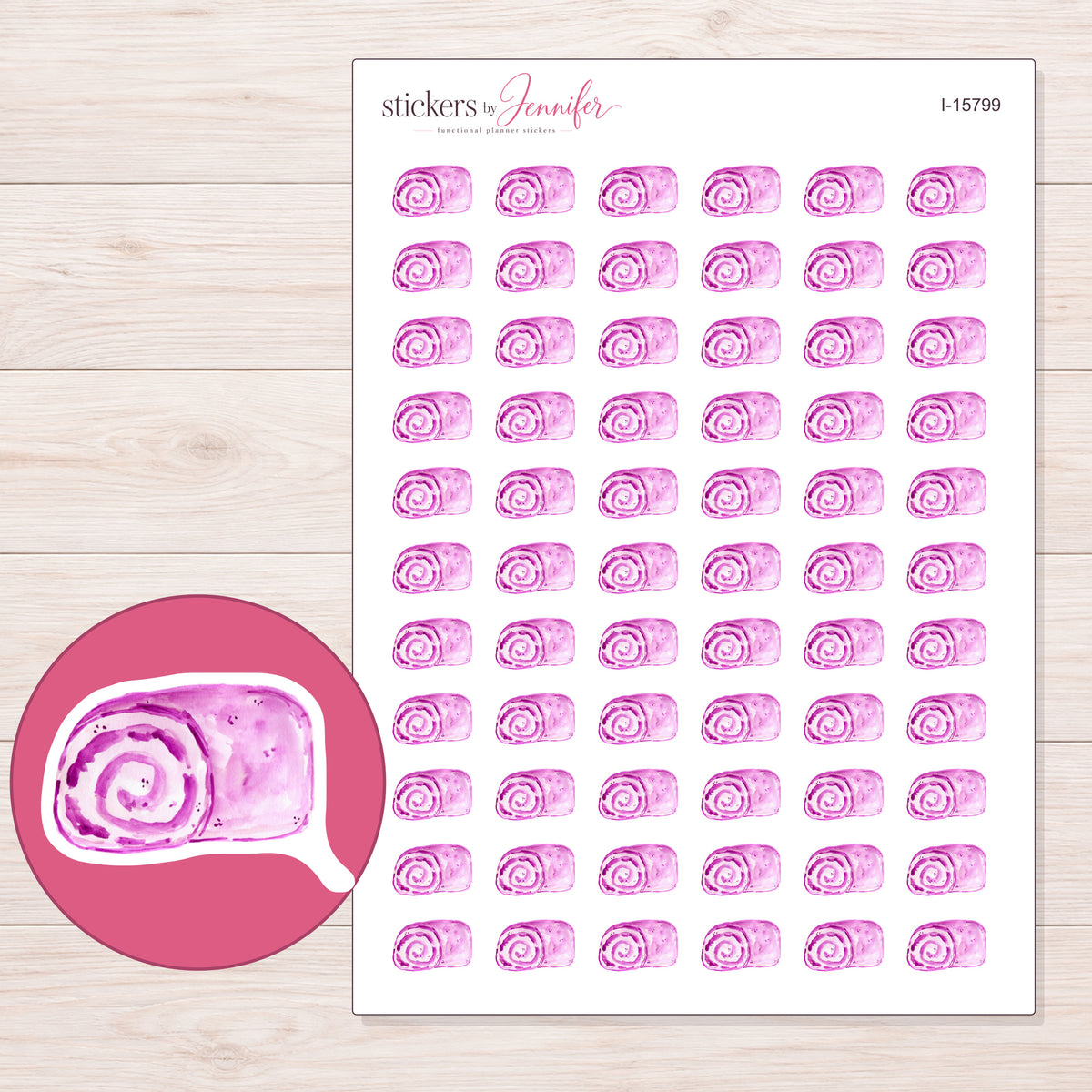 I-15799 planner sticker sheet with enlarged sticker detail