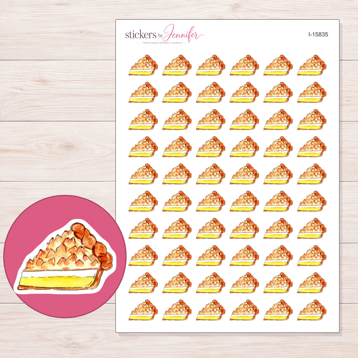 I-15835 planner sticker sheet with enlarged sticker detail