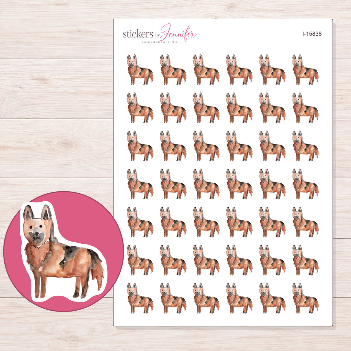 I-15838 planner sticker sheet with enlarged sticker detail