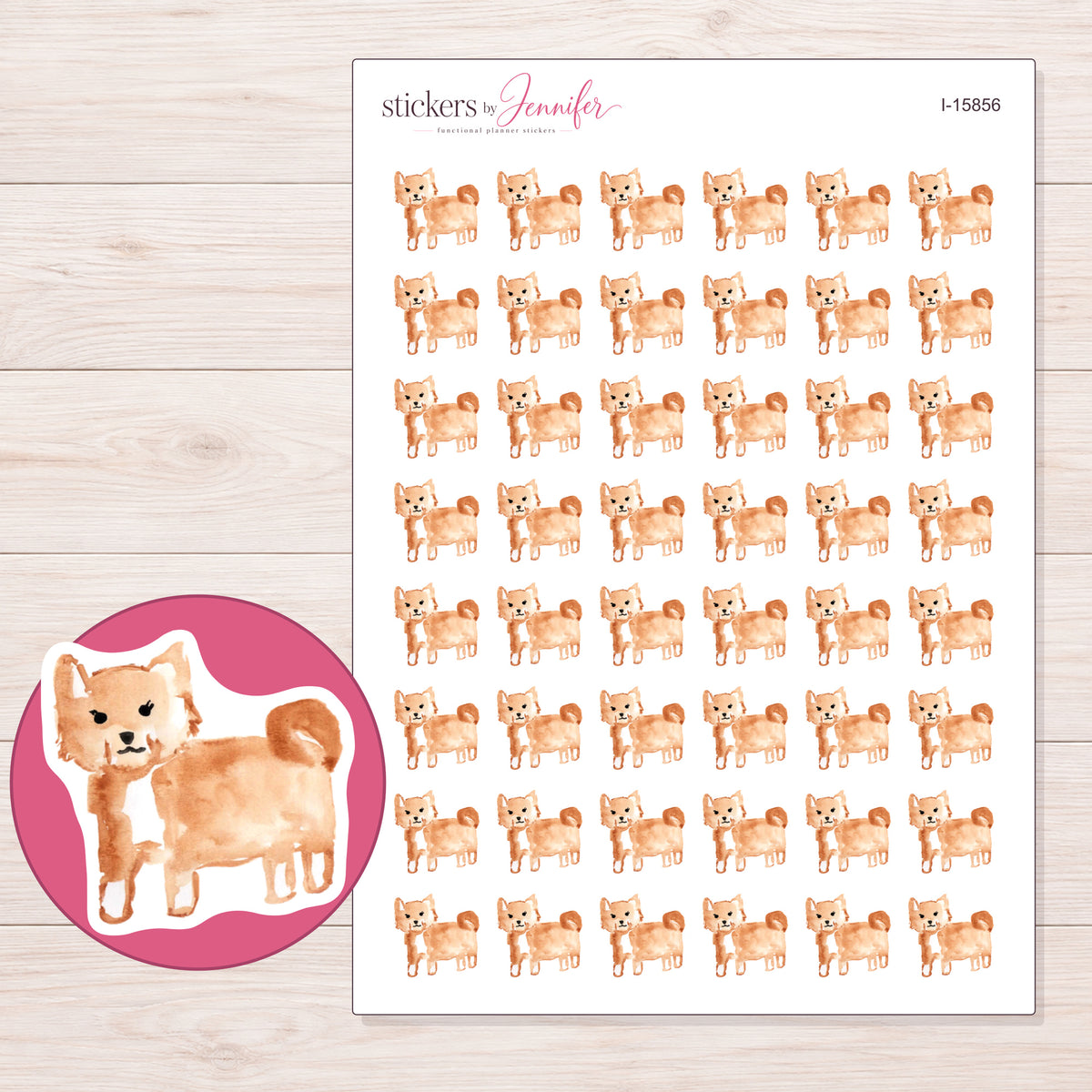 I-15856 planner sticker sheet with enlarged sticker detail