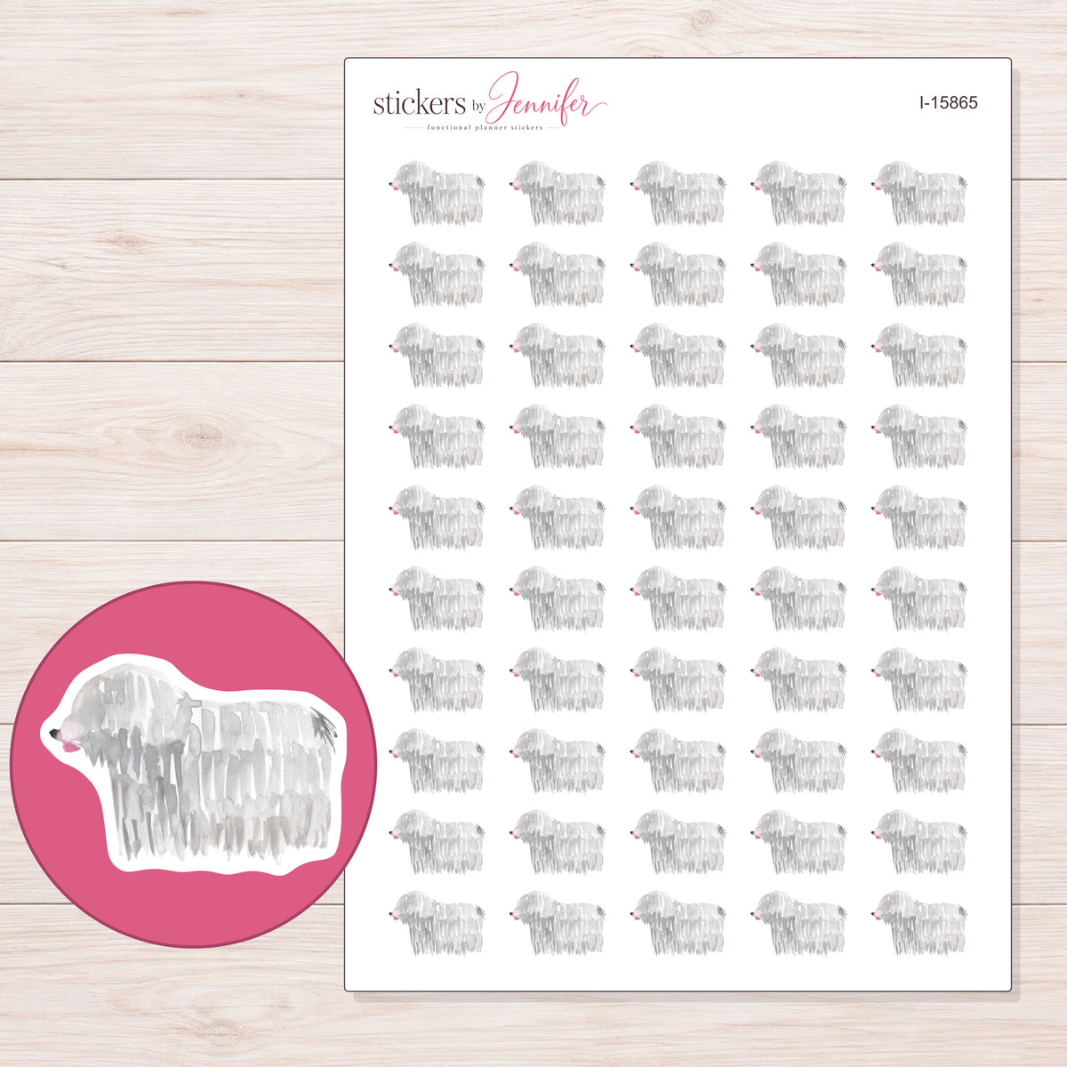 I-15865 planner sticker sheet with enlarged sticker detail
