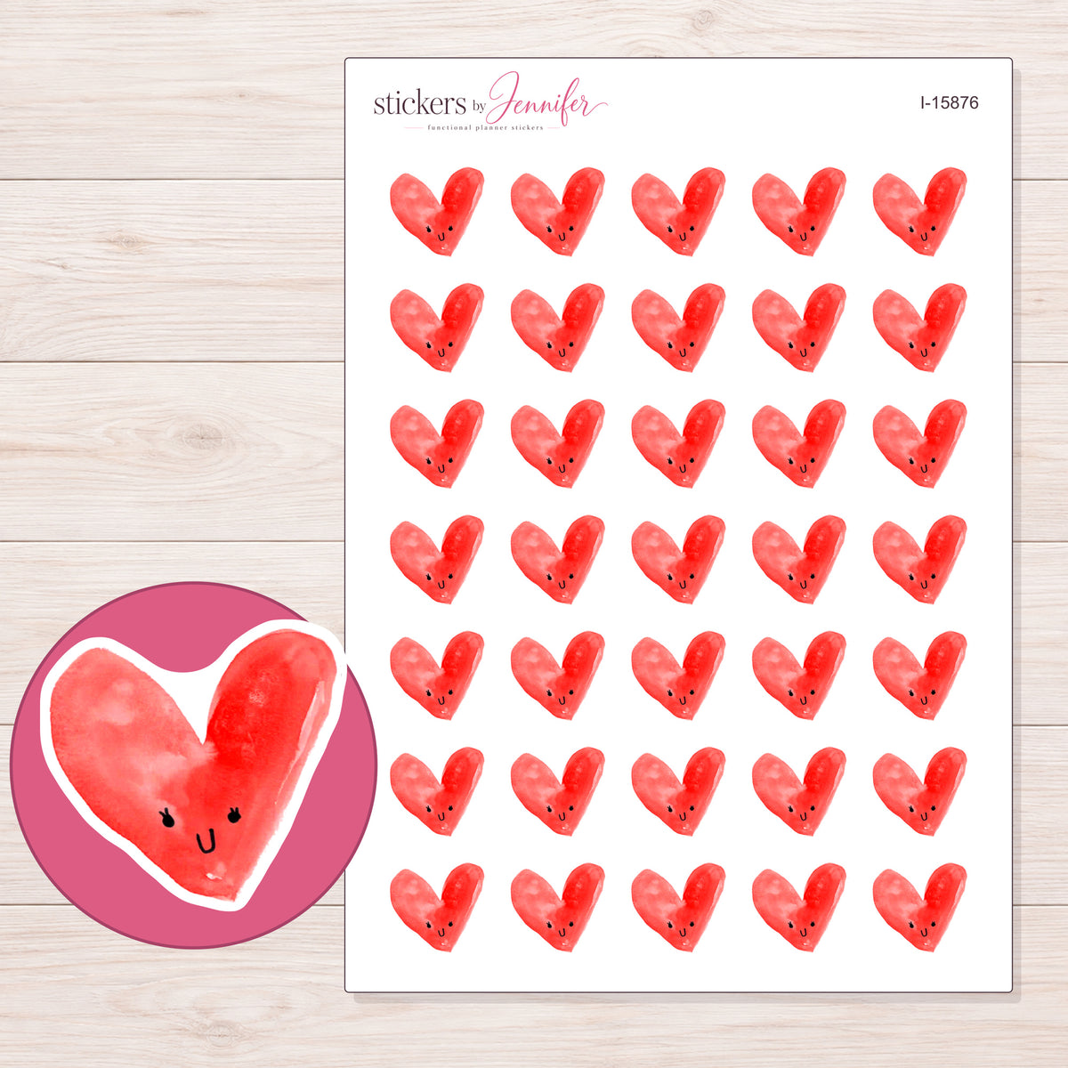 I-15876 planner sticker sheet with enlarged sticker detail