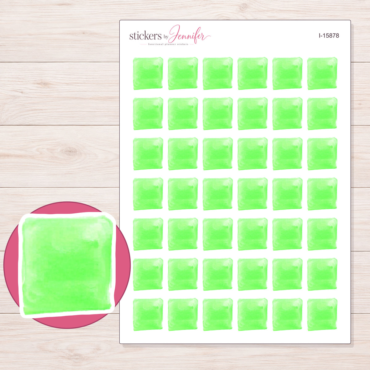 I-15878 planner sticker sheet with enlarged sticker detail