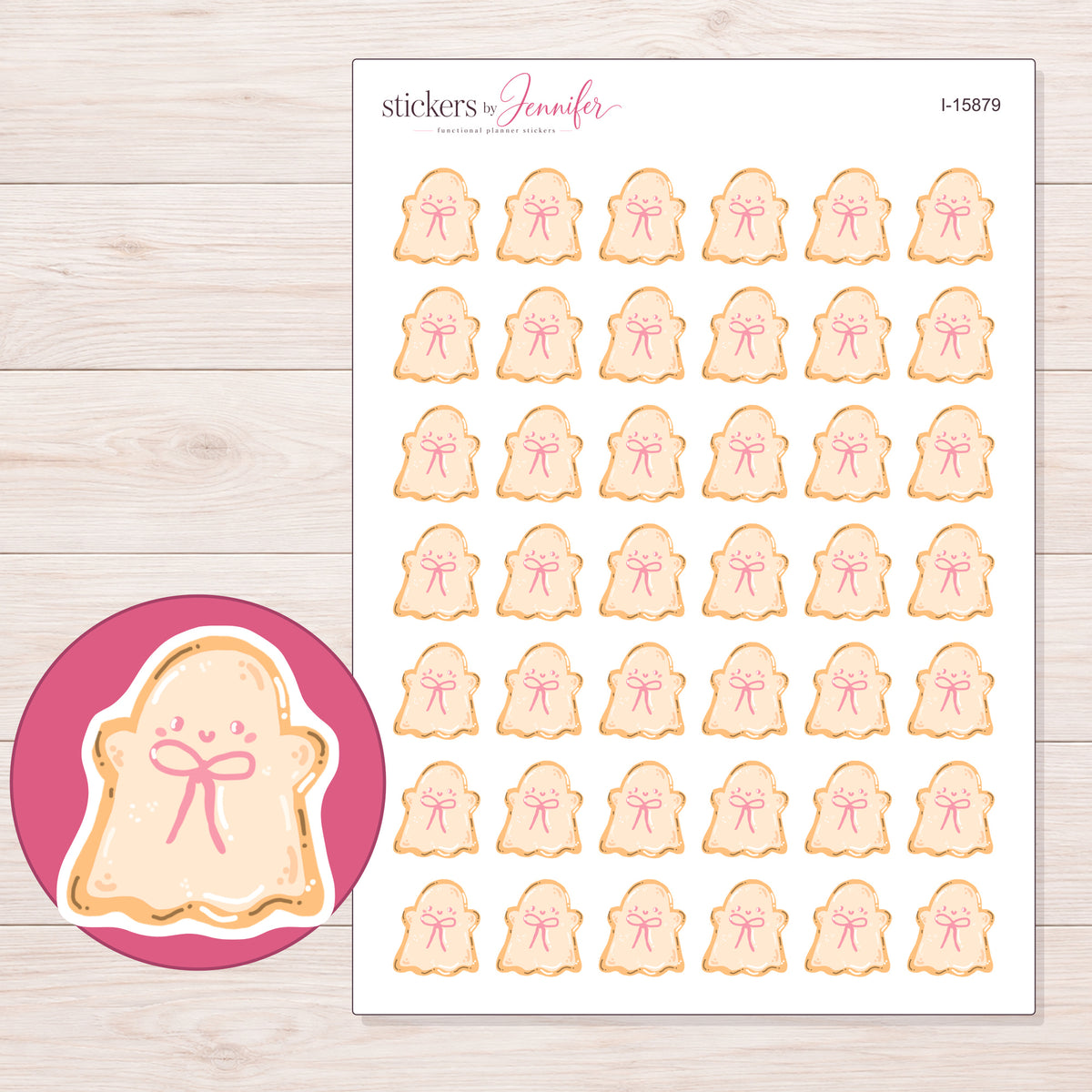 I-15879 planner sticker sheet with enlarged sticker detail