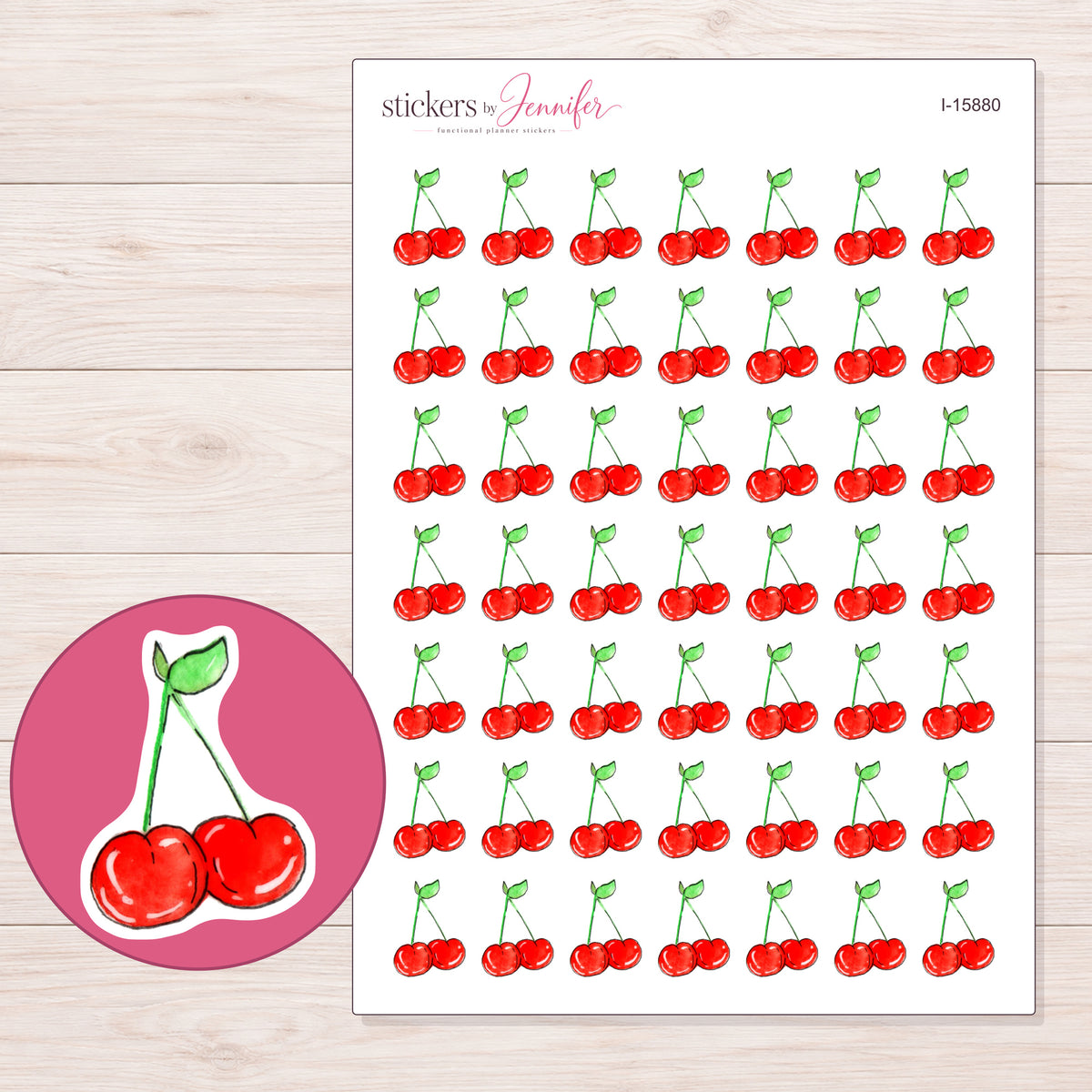 I-15880 planner sticker sheet with enlarged sticker detail