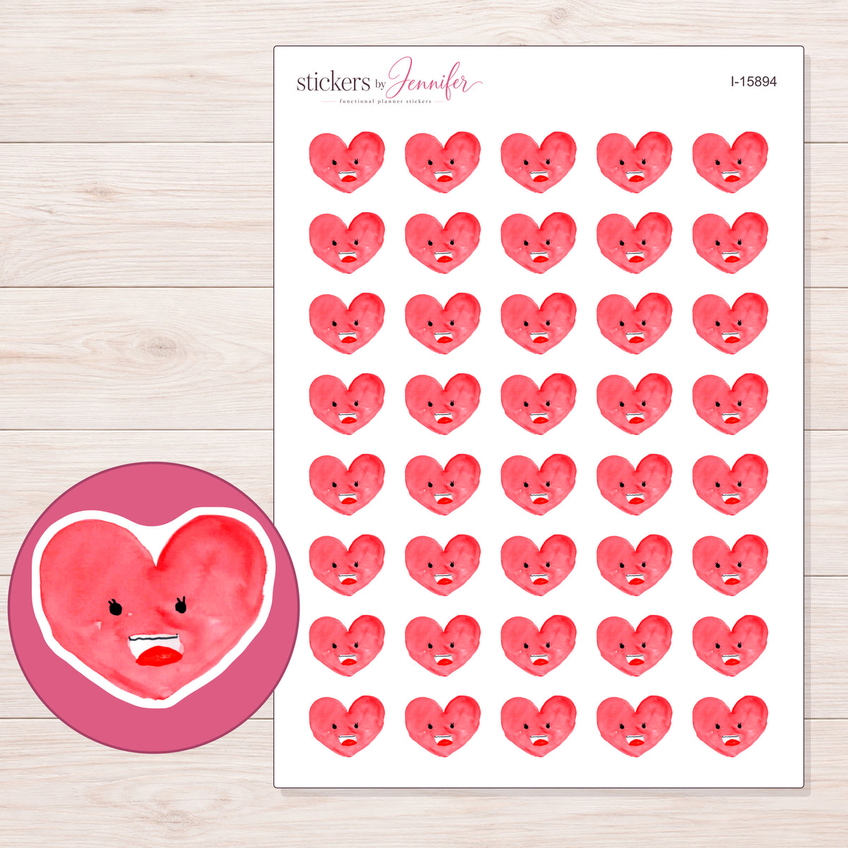 I-15894 planner sticker sheet with enlarged sticker detail