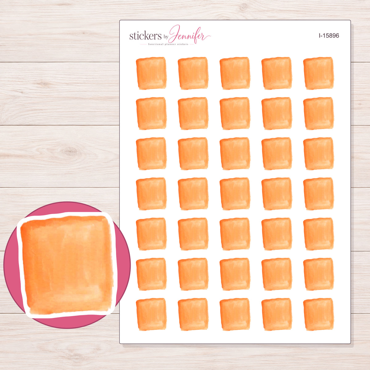 I-15896 planner sticker sheet with enlarged sticker detail