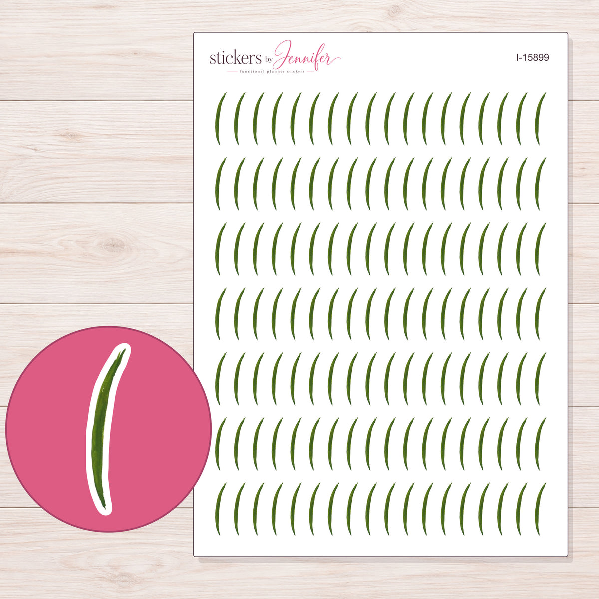 I-15899 planner sticker sheet with enlarged sticker detail