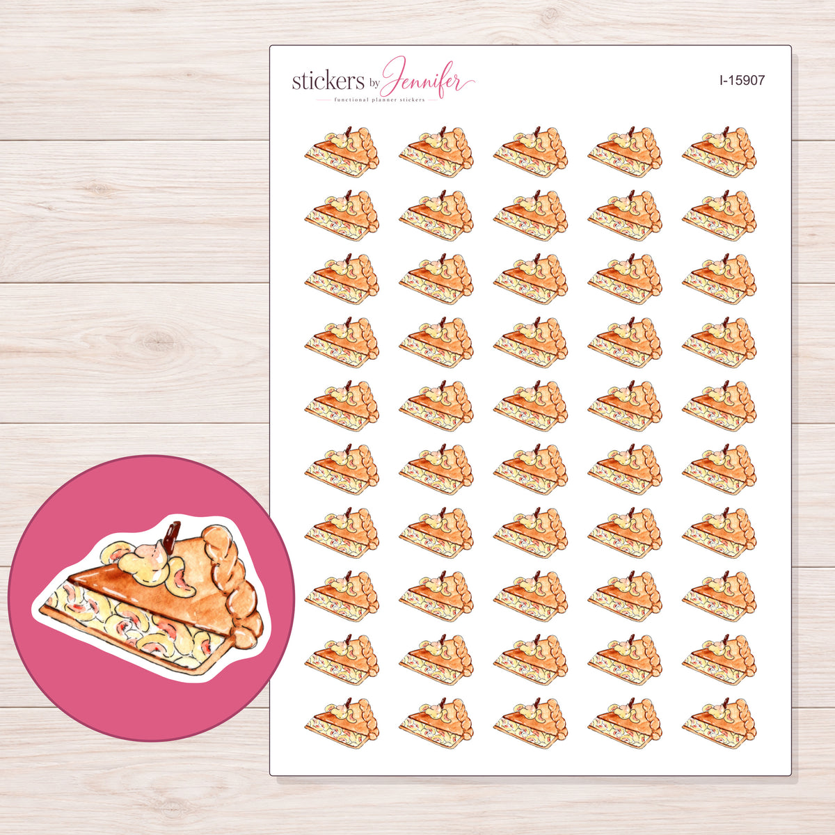 I-15907 planner sticker sheet with enlarged sticker detail
