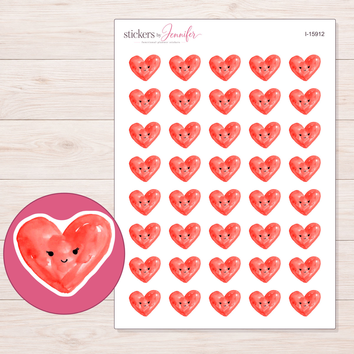 I-15912 planner sticker sheet with enlarged sticker detail