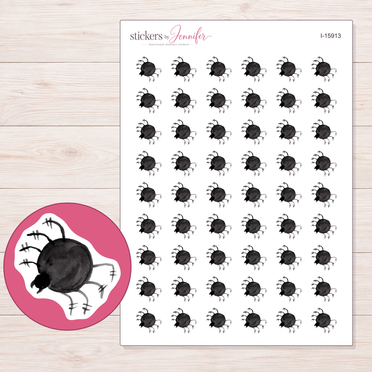 I-15913 planner sticker sheet with enlarged sticker detail
