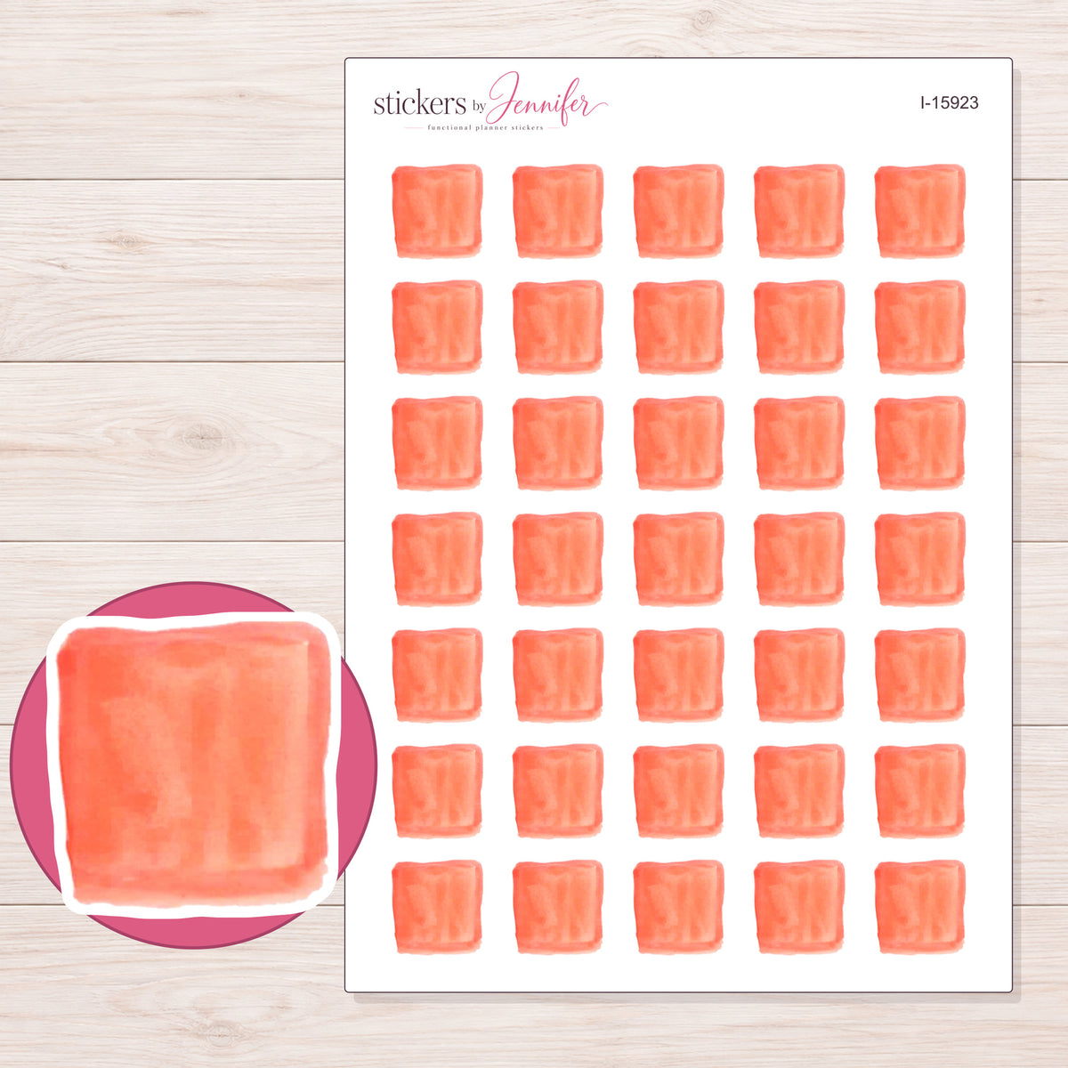 I-15923 planner sticker sheet with enlarged sticker detail