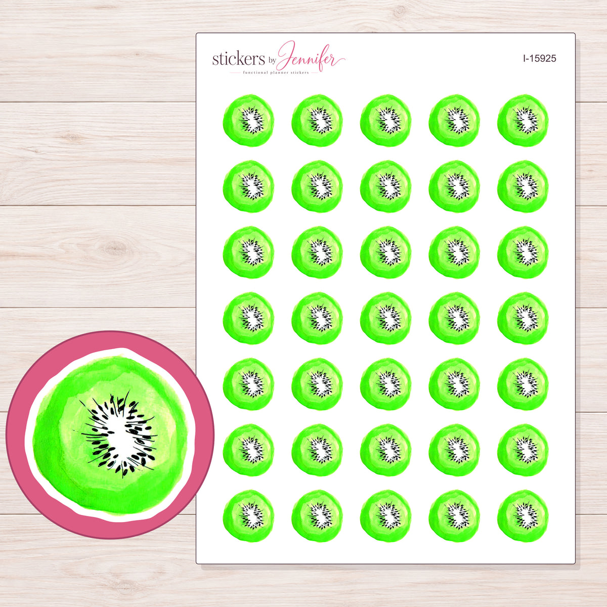 I-15925 planner sticker sheet with enlarged sticker detail