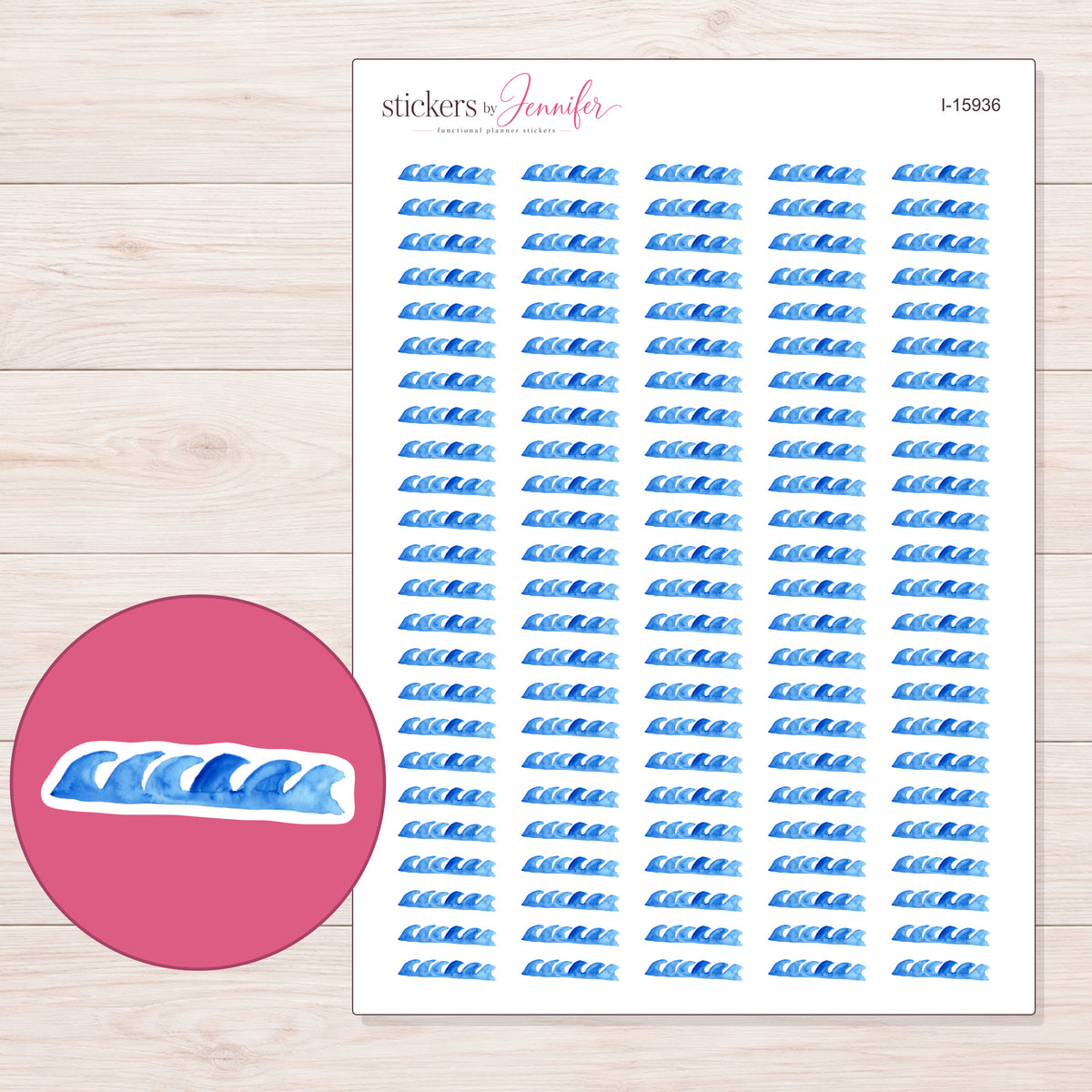 I-15936 planner sticker sheet with enlarged sticker detail