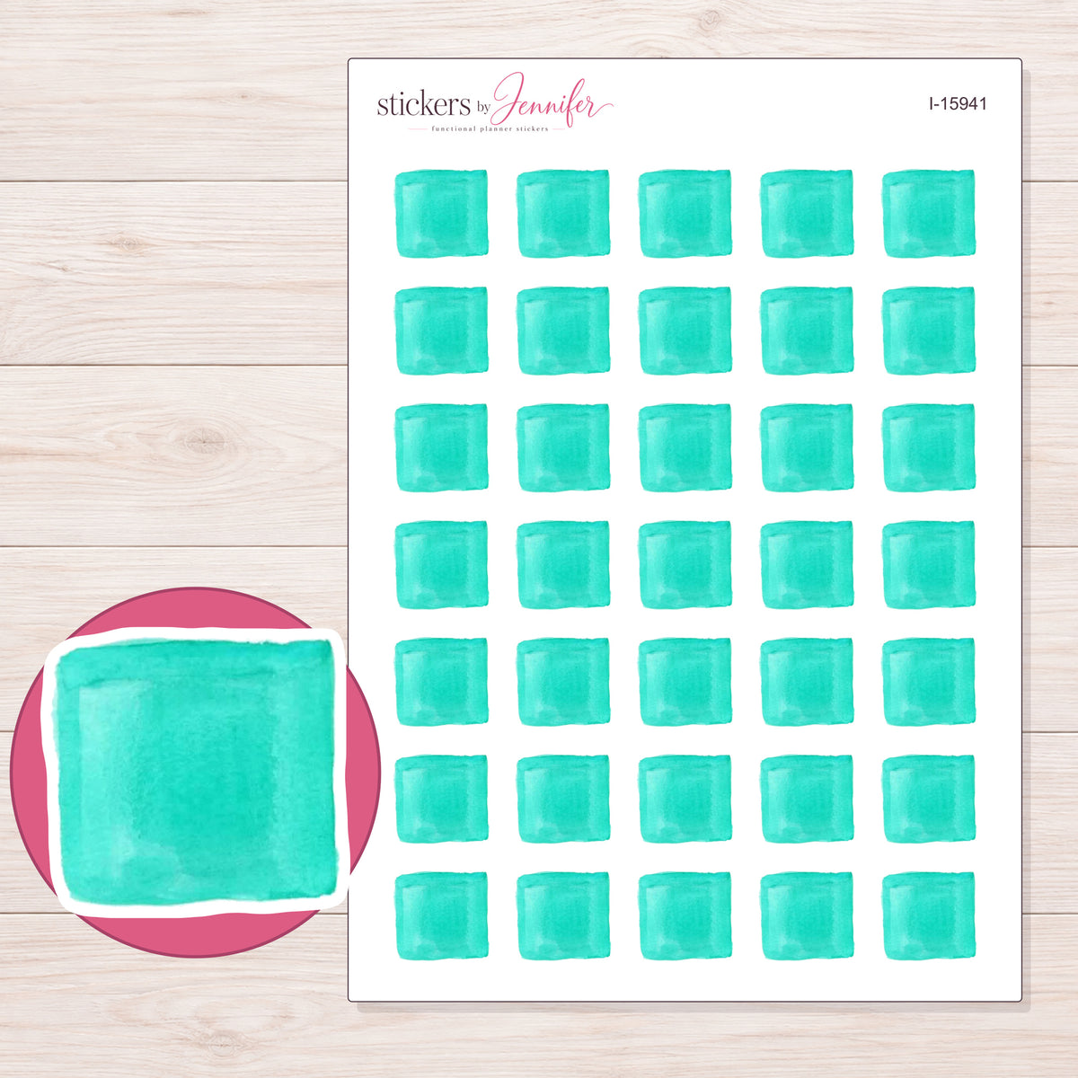 I-15941 planner sticker sheet with enlarged sticker detail