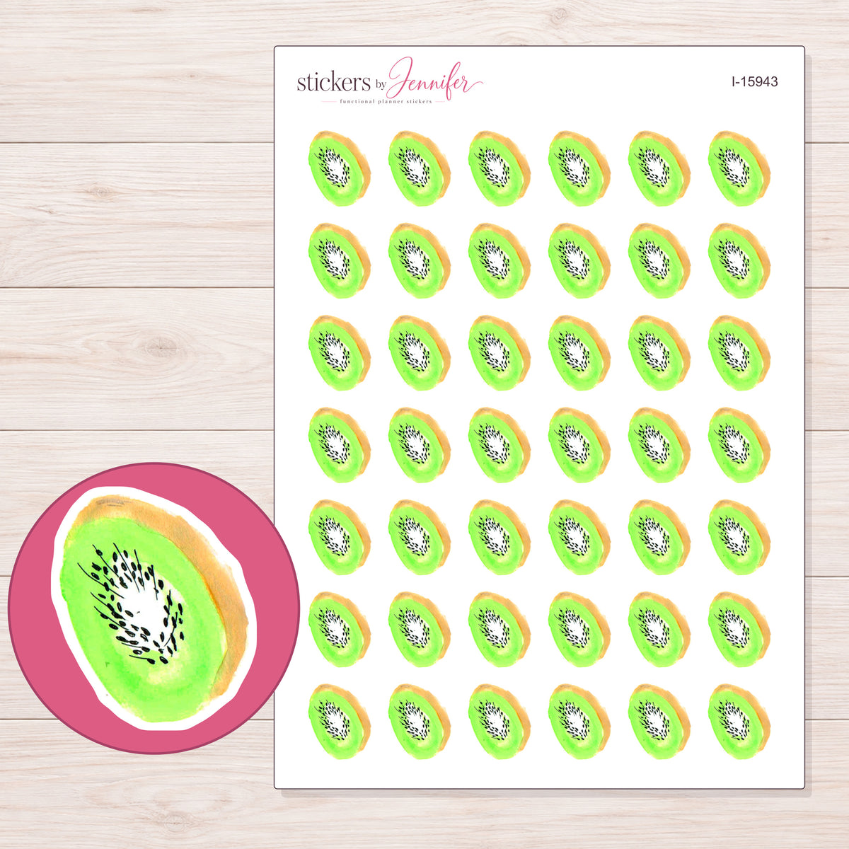 I-15943 planner sticker sheet with enlarged sticker detail