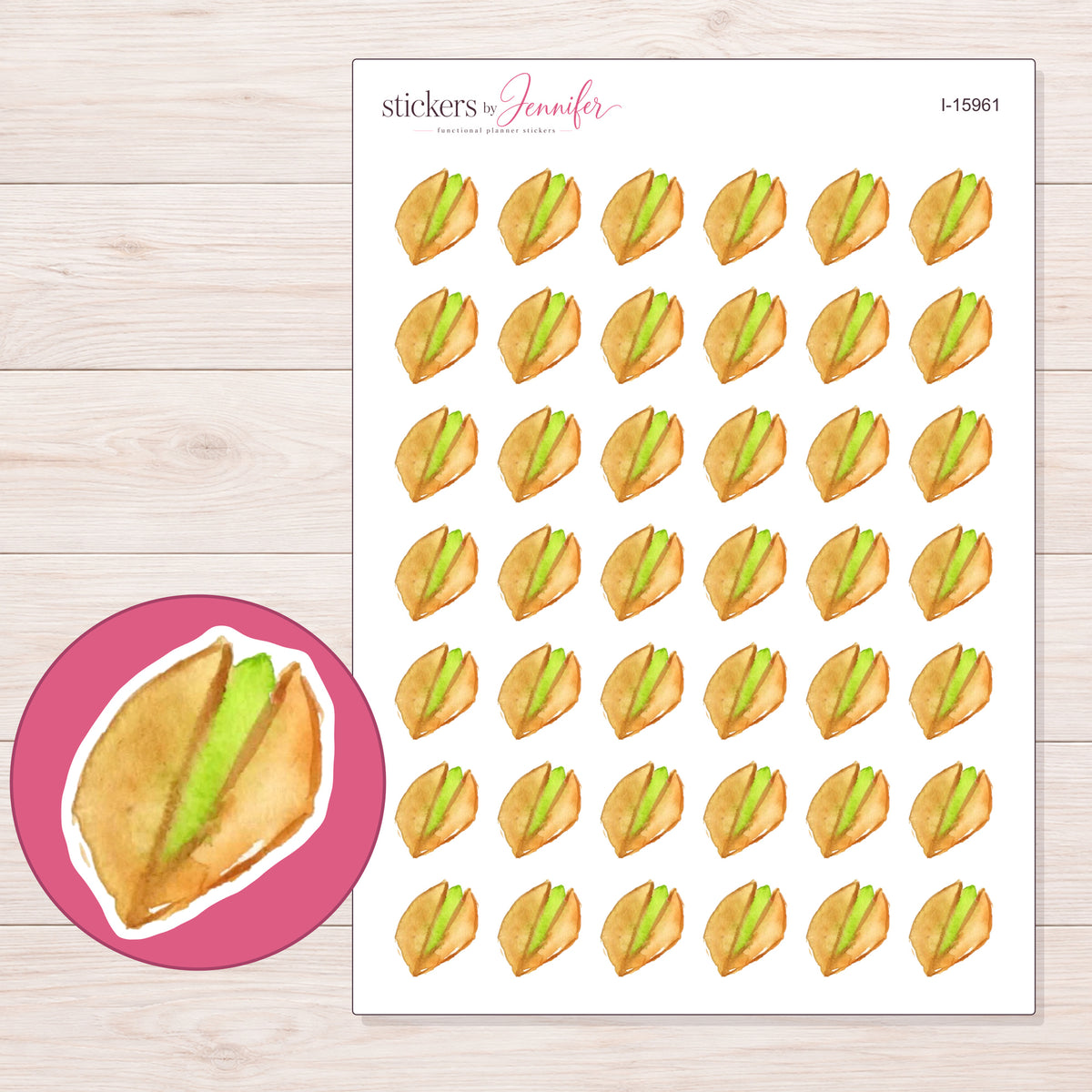 I-15961 planner sticker sheet with enlarged sticker detail