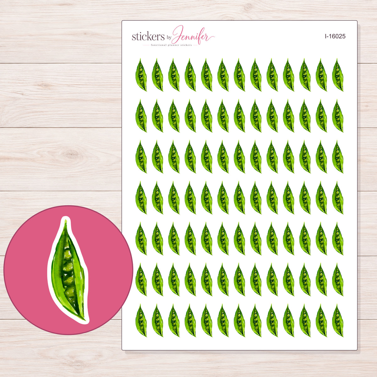 I-16025 planner sticker sheet with enlarged sticker detail