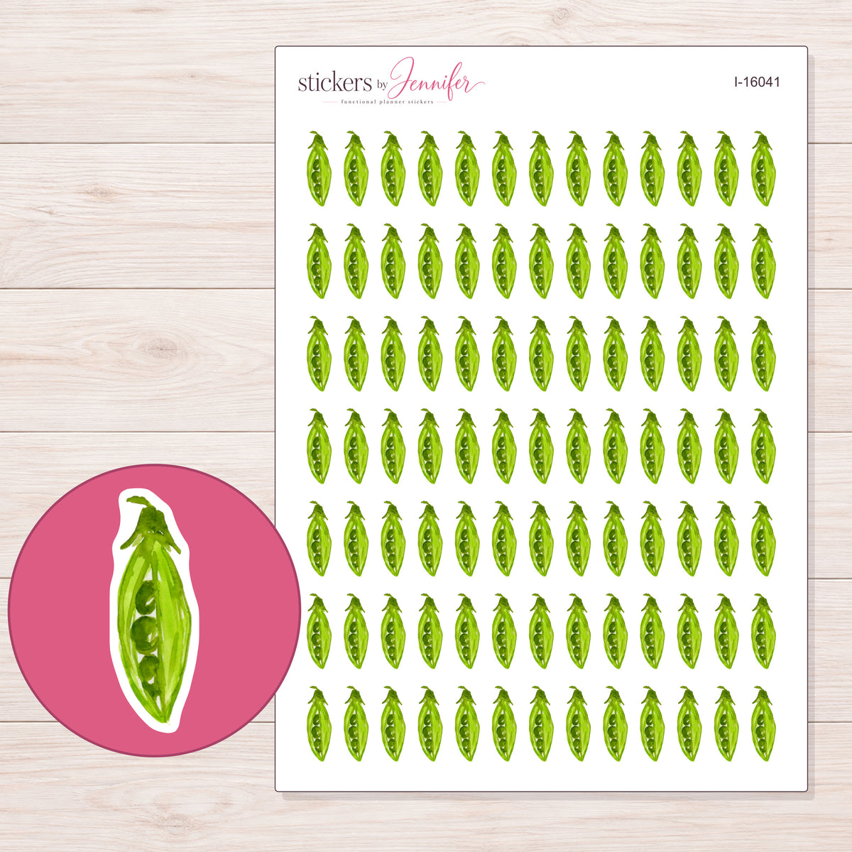 I-16041 planner sticker sheet with enlarged sticker detail